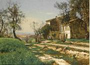 Antonio Mancini The outskirts of Nice oil painting